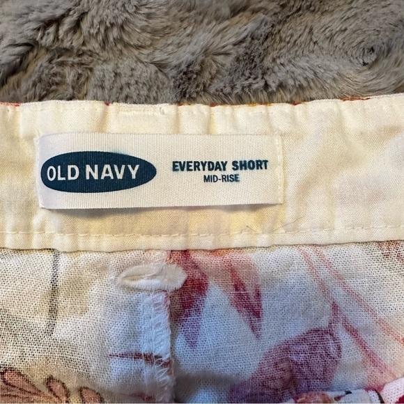 Old Navy Shorts Womens 18 Multicolor Floral Linen Blend Everyday Short Preppy - Picture 9 of 11